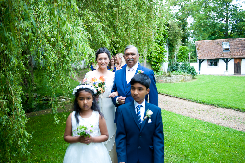 Bridal party at outdoor wedding at Ridge Farm